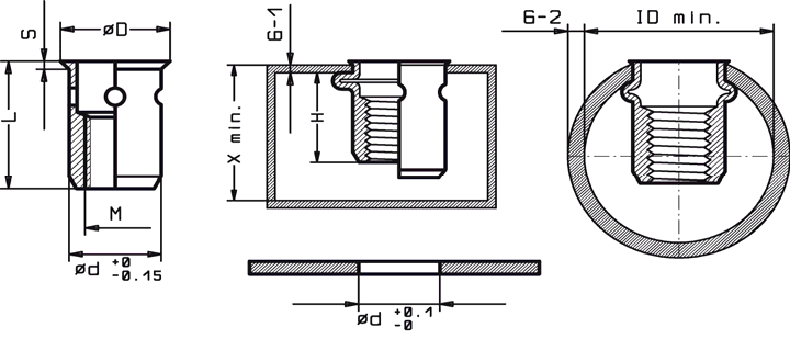 KD-NUTS LOW PROFILE HEAD Drawing