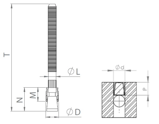 EXPANSION PLUG LONG MANDREL Drawing