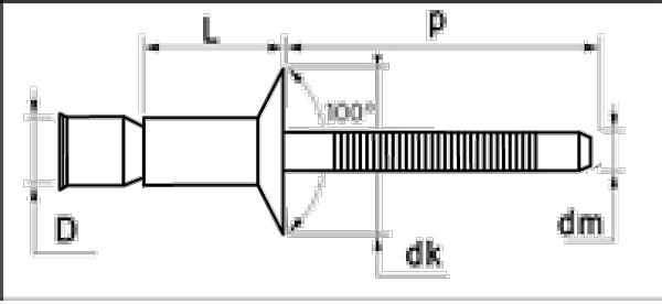 BLIND RIVET COUNTERSUNK Drawing
