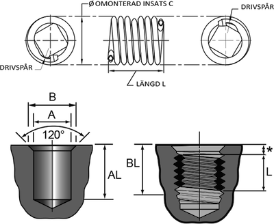 WIRE THREAD INSERTS TANGLESS LOCKING Drawing